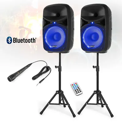 £189 • Buy Bluetooth Karaoke Speaker Set With Vocal PA Microphone 10  Star LED Disco Lights