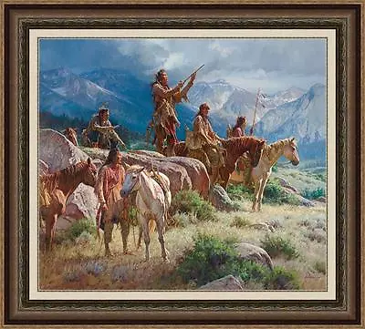 PRAYERS OF THE PIPE CARRIER By Martin GRELLE.  FRAMED GRANDE EDITION - PERFECT! • $2995.95