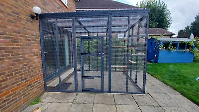 Catio / Cat Lean To 6ft X 9ft X 8ft Tall Painted Grey Play Pen Waterproof Roof • £1298.40