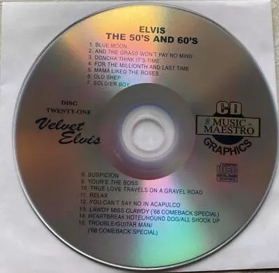 Elvis Presley Karaoke Cdg The 50's And 60's Vol 21 Music Songs Collection ! • $11.91