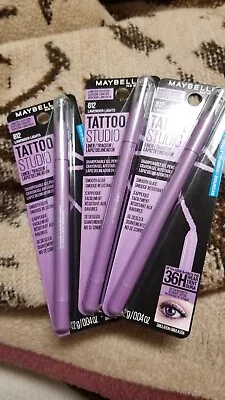 Lot Of 3 Maybelline Tattoo Studio Waterproof Liner Sharpenable Gel Pencil Lavend • $10.99