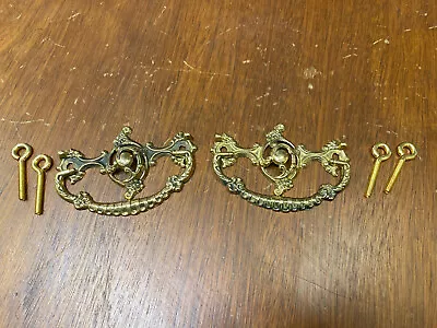 3” Victorian Ornate Brass Pulls! NOS! Reproduction Hardware NEW 100+sets Ava • $11.95