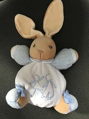 KALOO Blue Bunny Blankie Comforter NOUNOU Baby Soft Toy • £12.50