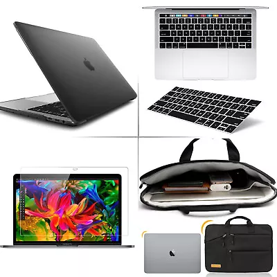 [For 15 15.4  Macbook Pro Retina] Black Hard Rubberized Case Laptop Bag Keyboard • $58.89