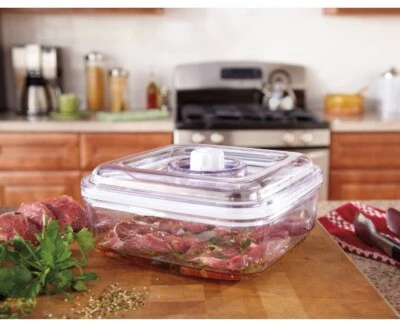 $42.99 • Buy FoodSaver Quick Marinator 2.25 Qt Square Vacuum Seal Marinating Canister SEALED
