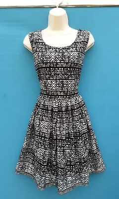 £6.99 • Buy Tea Dress,rockabilly,swing,skater,aztec Print,60s,70s,80's Vintage Style,size 14