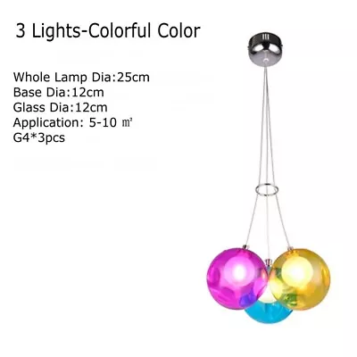 2022 Creative Blown Glass Chandelier Light Clear Colorful Pendant Hanging Lamp  • $61.63