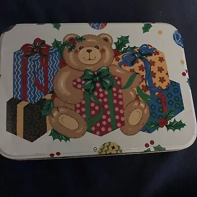 Vintage Square Tin Teddy Bear Gifts Packages Christmas Party 6” • $20