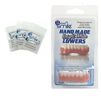 Instant Smile Lower Veneer Teeth Bright White + 3 Free Pks Impression Beads • $17.99