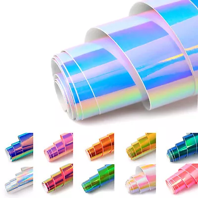 Holographic Adhesive Vinyl 12 X 5ft Permanent Vinyl For Decalsstickerslabel • £8.59