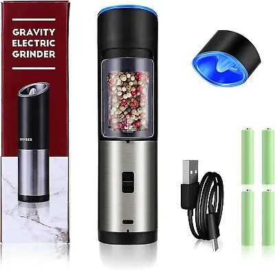 Salt And Pepper Grinder Shaker Vintage Gravity Electric LED Light Rechargeable • $21.83