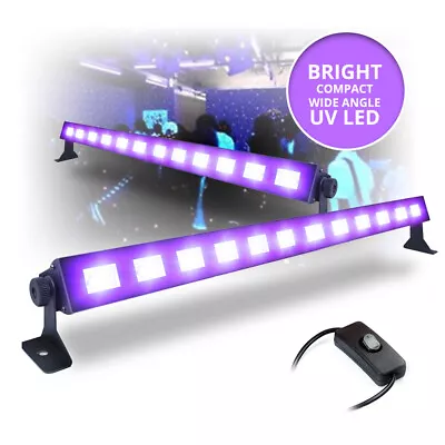 2x LED BAR Black Light UV Tube Ultraviolet Strip Lighting Mobile DJ Disco 12x 3W • £82.99
