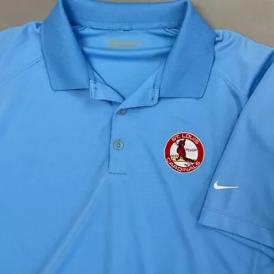 Nike Dri-Fit Victory Polo Shirt MLB St. Louis Cardinals Logo Blue Men's Medium • $18