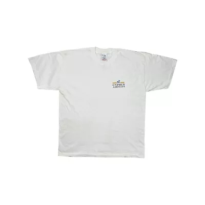 £19.99 • Buy Vintage Cyprus Airlines T-Shirt Mens XL White Screen Stars