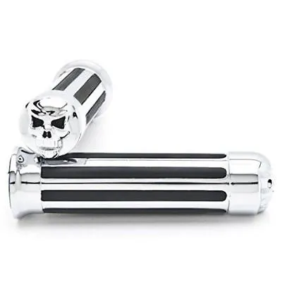 Chrome 1  Pair Skull Hand Grips Yamaha Virago XV 250 500 535 700 750 920 1100 AU • $20.20