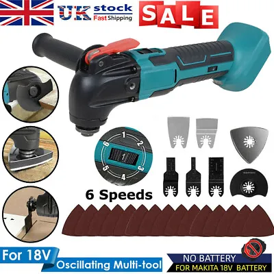 For Makita 18V Li-ion Cordless Oscillating Multi Tool 6 SPEED With Accessories • £31.89