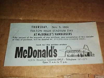 Vintage 1964 MCDONALD'S Coupon • $35