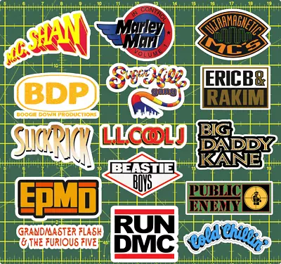 15 Old School Rap Logo Sticker Pack - Clear Holographic Or White - Run DMC • $9.95