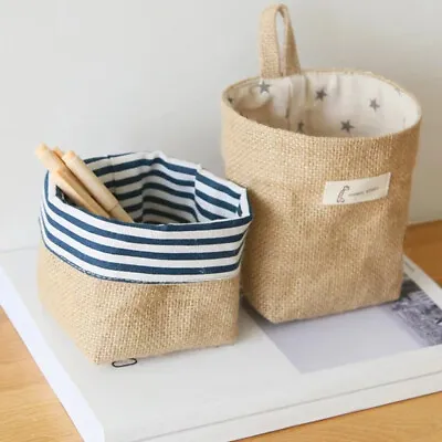 £2.99 • Buy Creative Cotton Linen Hanging Bag Toys Storage Holder Bags Home Neatening Tool