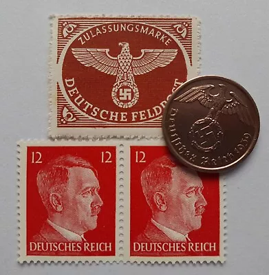 Third Reich World War 2 Coin And Stamp Set German Third Reich Memorabilia  • £6.99