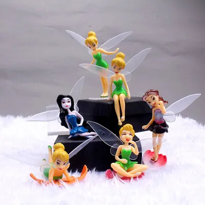 6Pcs/set Princess Tinkerbell Fairies PVC Action Figures Toy Cake Topper Decor • $20.99