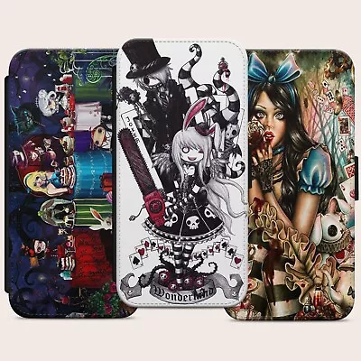 Gothic Girl Anime Wonderland Flip Wallet Phone Case For Iphone Samsung Huawei • £11.99