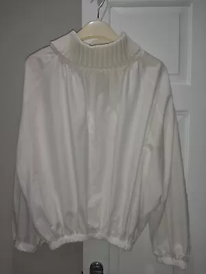 $14.65 • Buy Stunning Ivory Cotton Top With Knitted High Rolled Neck Line - ZARA
