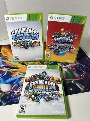 $24.95 • Buy Skylanders Superchargers Giants Spyros Adventure Xbox 360 3 Game Lot Free Ship