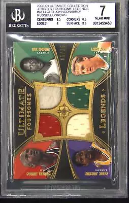 2008-09 Ultimate Collection Magic Johnson/Bird/Russell/Jordan Patch 05/25 BGS 7 • $2399