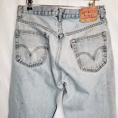 Men's Vintage Destroyed Levi's 505 Regular Fit Straight Light Denim Jeans 33x34 • $20.99