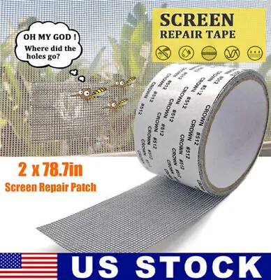 Window Screen Repair Patch Adhesive Fiberglass Mesh Hole Repair Tape 5*200cm US • $4.24