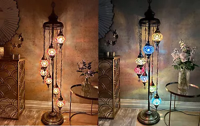 £167 • Buy 7 Glass Handmade Turkish Moroccan Moasic Light Floor Lamp UK Certified