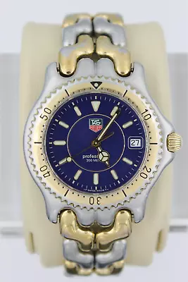 Tag Heuer Mens Watch Blue SEL WG1127.BB0424 Link Gold Professional 8  Silver SS • $490