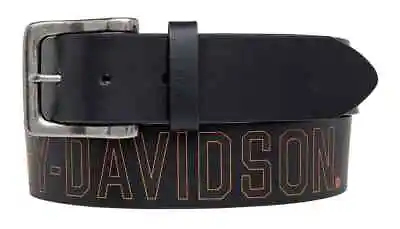 Harley-Davidson Men's Milwaukee Original Belt Black Leather Belt HDMBT11031-BLK • $39.95