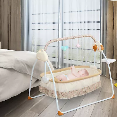 Electric Bluetooth Auto-Swing Cot Baby Cradle Crib 25KG Infant Bed Rocking Chair • £96