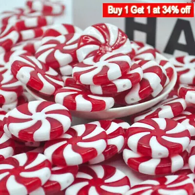 50x 3D Christmas Candy Cane Pendant Hanging Ornament Xmas Tree Party Decoration • £3.90