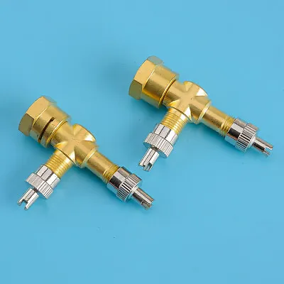 2pcs TPMS Valve Tee Adapter 3-way Pure Copper Motorcycles Automobiles Car Get • $15.22