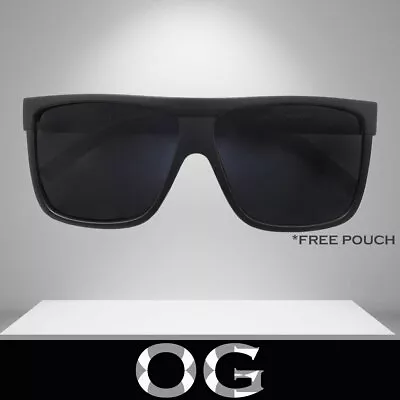 Mens Sunglasses Og All Black Dark Lens Black Frame Locs Look Gangster Biker Styl • $9.95