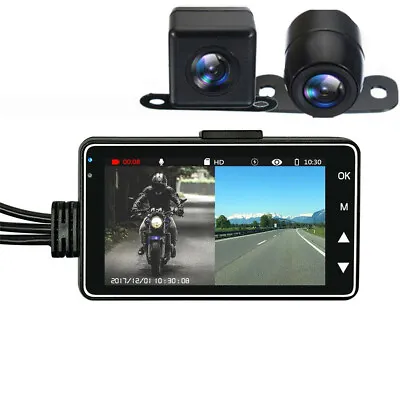 3'' Motorcycle DVR Dash Cam Driving Video Recorder Front Rear View Dual Camera  • $49.40