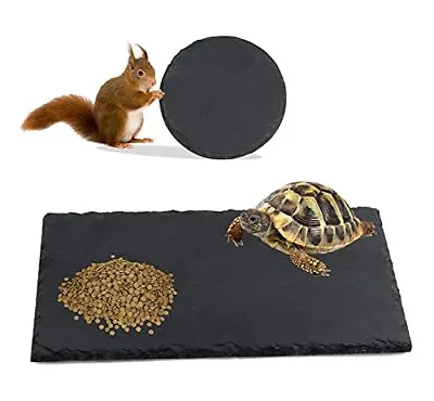 2 Pack Reptile Basking Platform Rock Tortoise Slate Feeding Dish Food Bowl Resti • $24.61