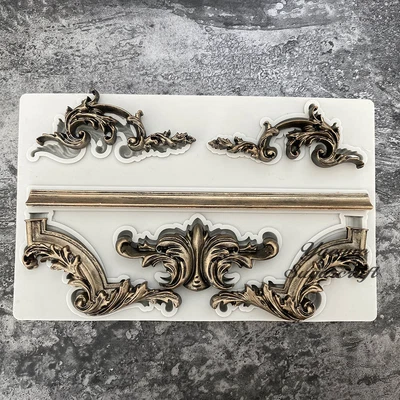 £5.49 • Buy Relief Baroque Silicone Fondant Mould Cake Border Decor Chocolate Candy Mold UK