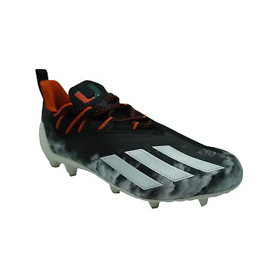 Adidas Men's Adizero 21 Miami Hurricanes Football Cleats Black White Size 9 • $70.39