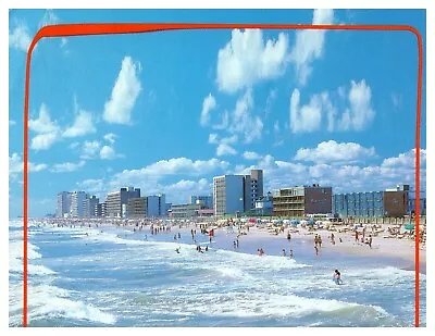 Virginia Beach Va Ocean Hotels City Posted Cancel Wob Chrome Postcard • $4