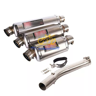 Exhaust Mid Connect Pipe Slip-on 5mm Mufflers Escape For Yamaha YZF R6 1998-2005 • $133.58