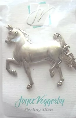 Vintage 1990's STERLING SILVER HORSE PIN By Joyce Veggerby Old Stock  • $30