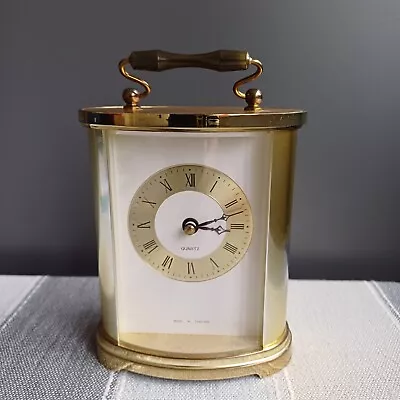 Metamec Oval Mantel Carriage Clock 12cm Tall Quartz Battery Vintage England Time • £11.90