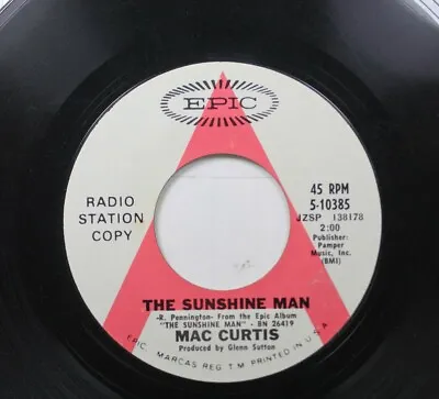 Country Promo 45 Mac Curtis - The Sunshine Man / It'S My Way On Epic • $6