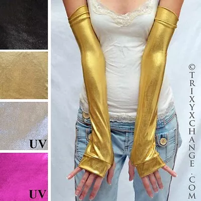 Gold Gloves Long Arm Warmers Wonder Woman Sleeves Cosplay Costume Arm Covers Psy • $29