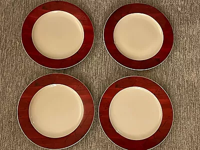 Set Of 4 Warren Kimble Sakura Dinner Plates Barns Red Boards 11  1998 • $42.99