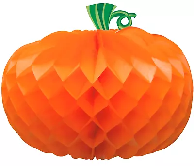 10  Large Honeycomb Paper Pumpkin Halloween Table / Window Sill Party Decoration • £2.48